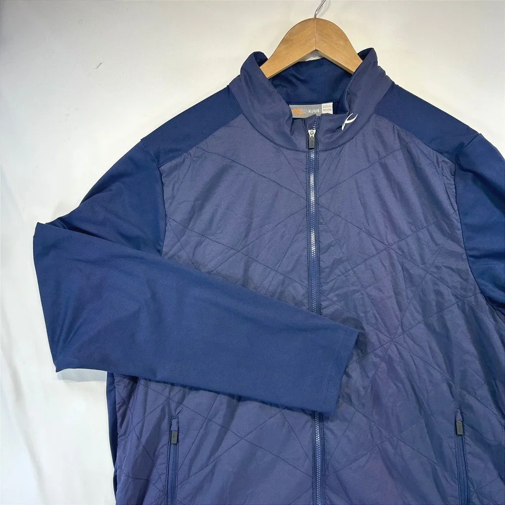 NWOT KJUS Golf Men Retention Jacket 2XL Blue Quilted Technical Performance